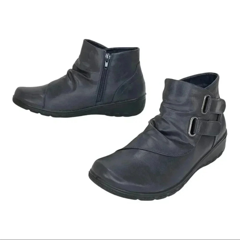 NWOB Easy Street Franny Navy Womens Ankle Boot Size 7.5N - Picture 10 of 12